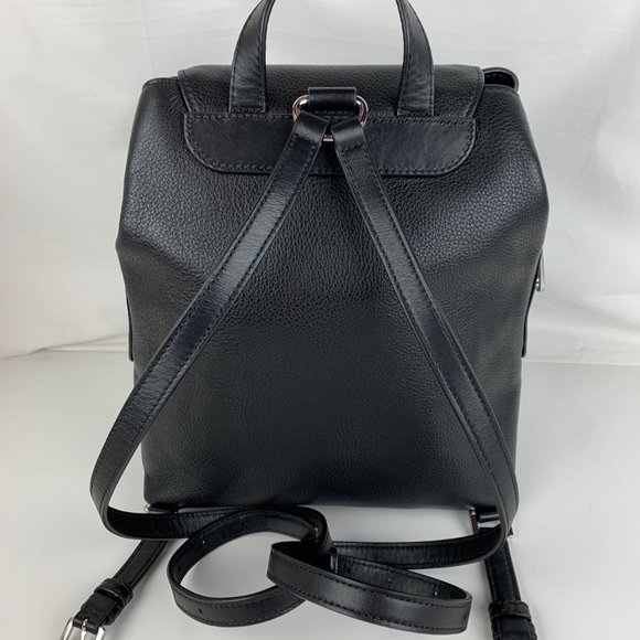 New Michael Kors Raven Leather Medium Backpack - Picture 6 of 9